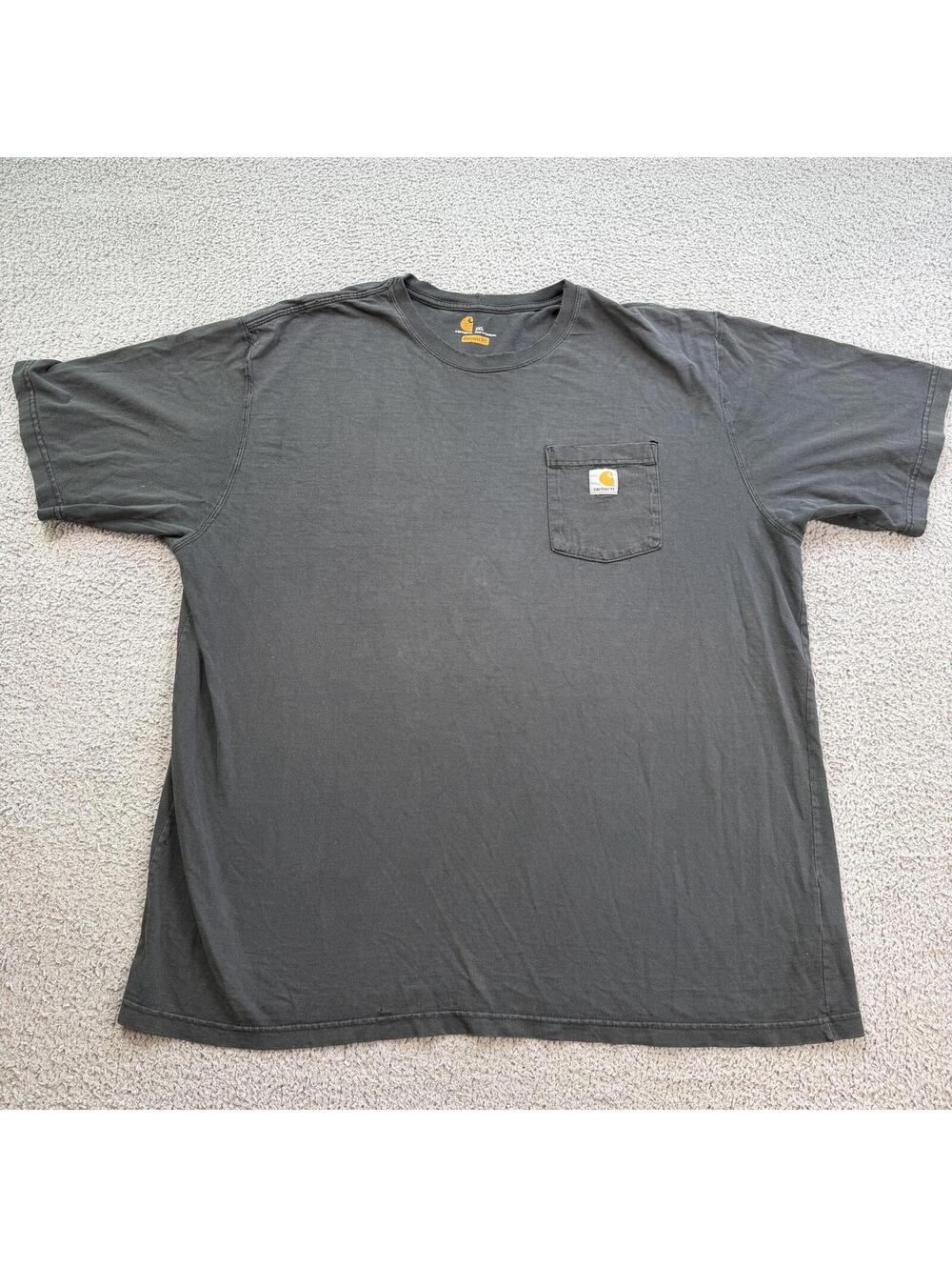 Carhartt K87 Pocket T Shirt Faded‎ Black Distressed Workwear Tee Size 2XL